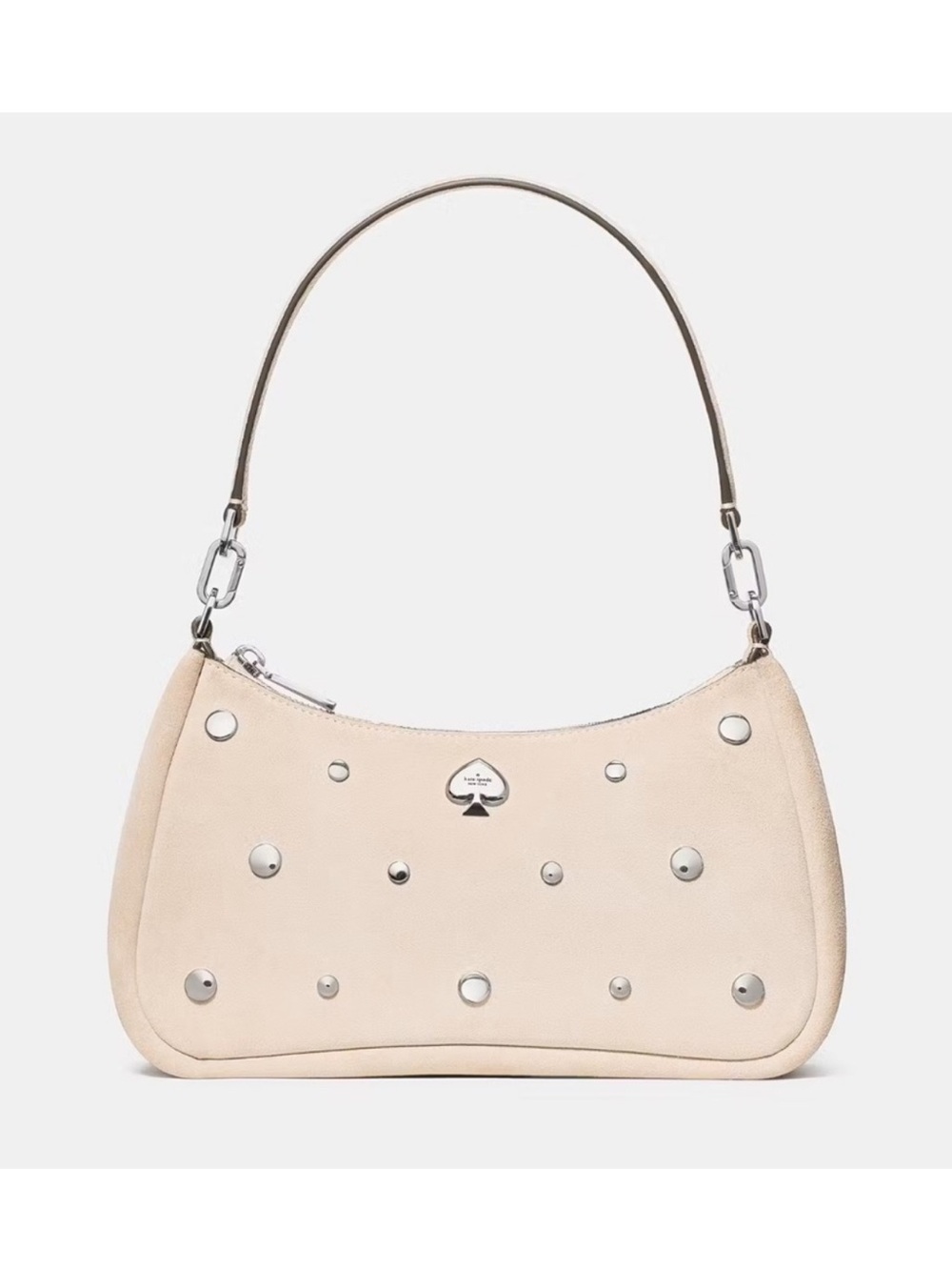 Kate Spade Kayla Suede Studs Small Convertible Shoulder Bag Milk Glass